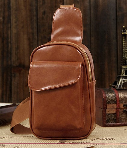 Waxed Leather Crossbody Shoulder Bag