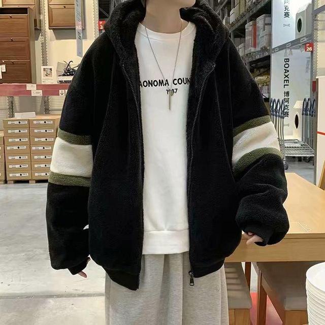 2021 Men’s Thick Lamb Wool Zipper Pullover Coat