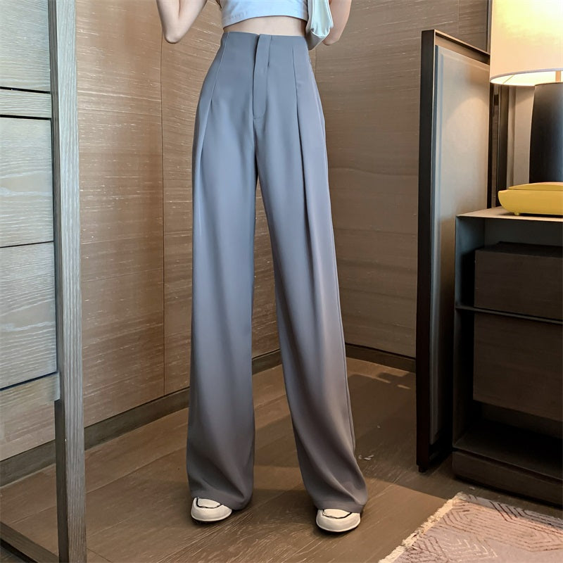 Lightweight High-Waisted Wide-Leg Trousers