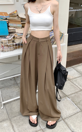 Lightweight High-Waisted Wide-Leg Trousers