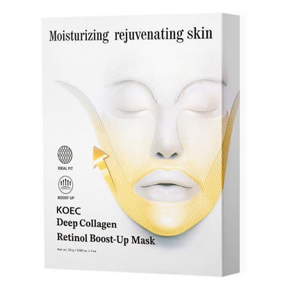 KOEC Deep Collagen Retinol Boost-Up Mask packaging on a white background