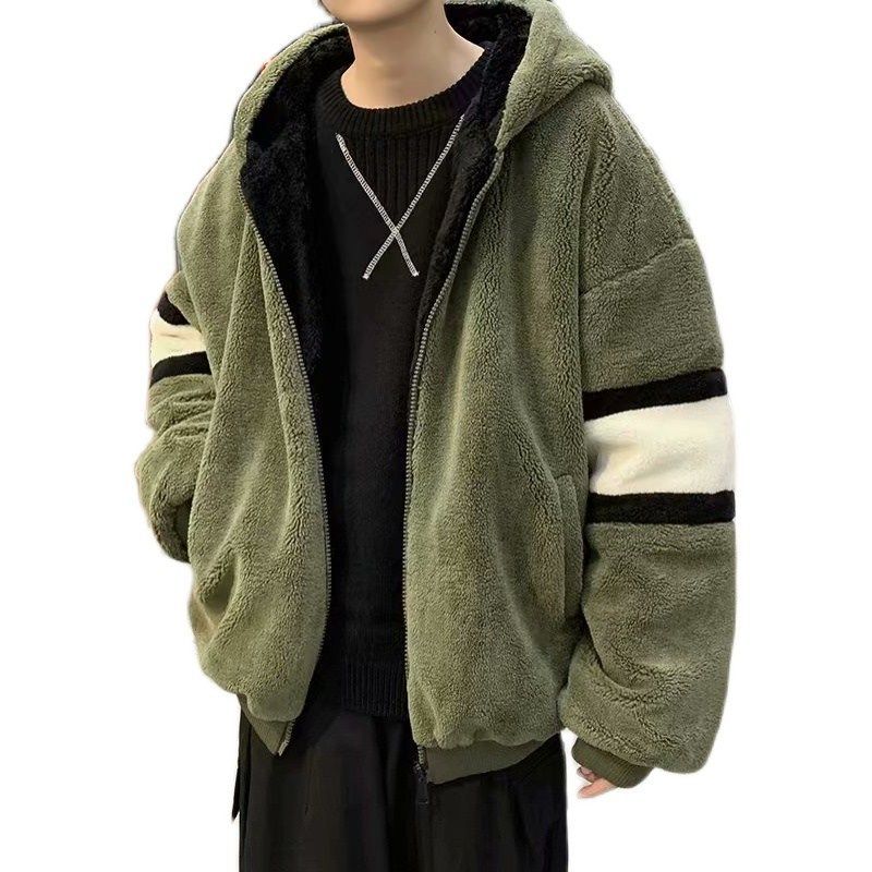 2021 Men’s Thick Lamb Wool Zipper Pullover Coat