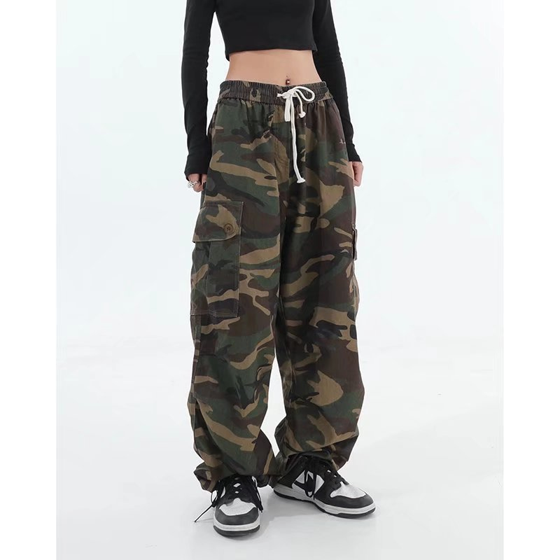 Camo Wide-Leg Workwear Trousers