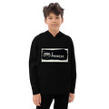 Child wearing a black hoodie with 'I Promise' graphic on a white background
