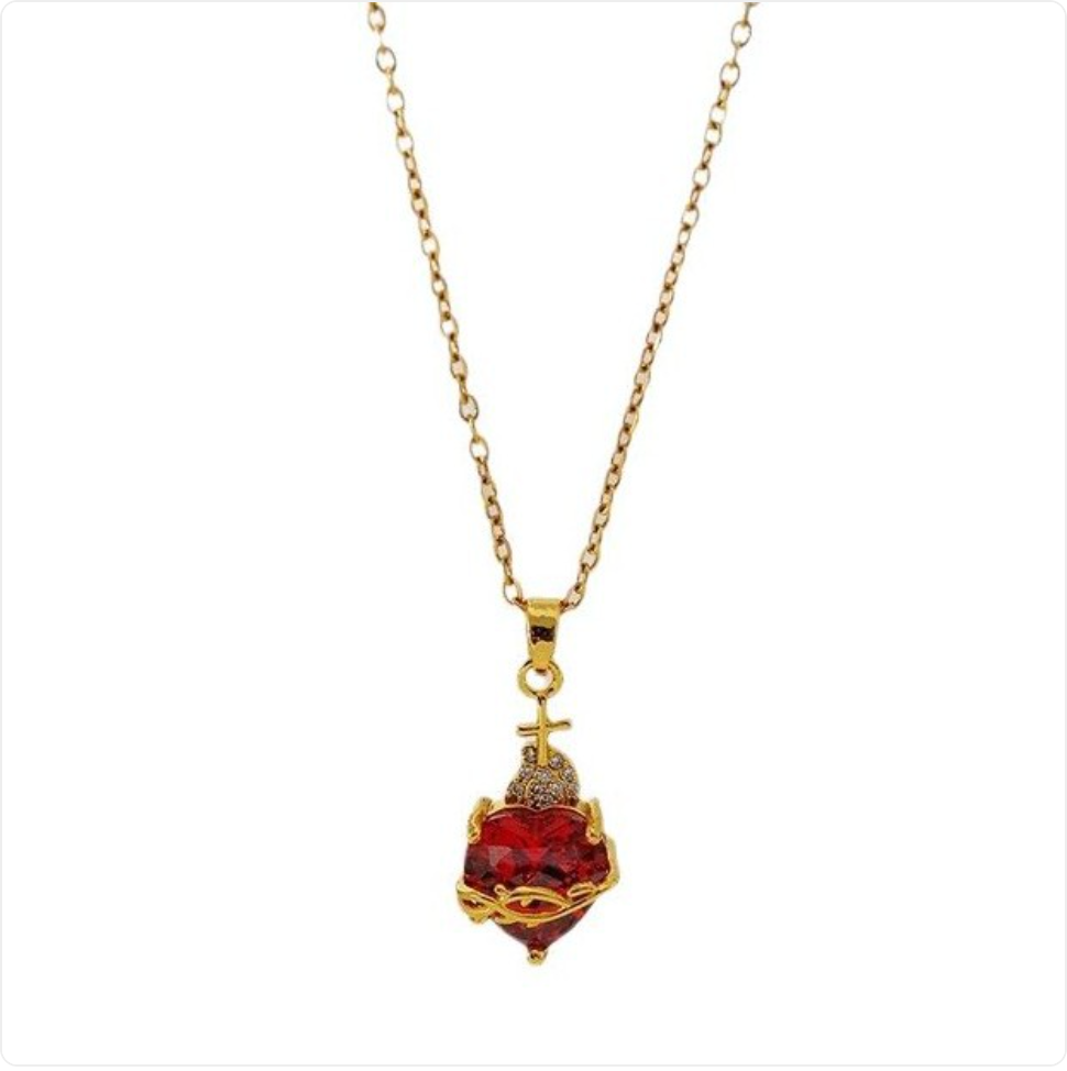 Gold Stainless Steel Love Chain Necklace
