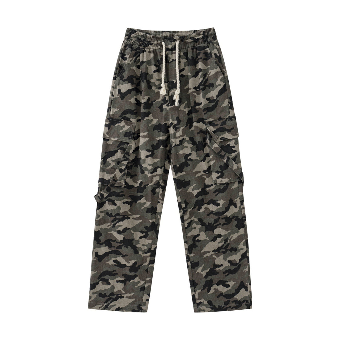 Camo Wide-Leg Workwear Trousers