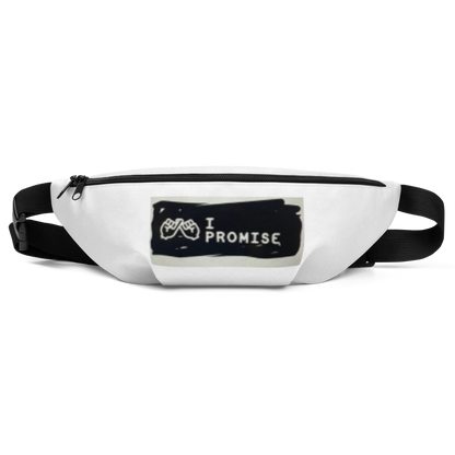 All-Over Print Fanny Pack featuring a design with the text &