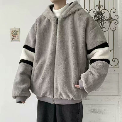 2021 Men’s Thick Lamb Wool Zipper Pullover Coat