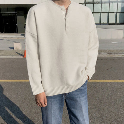 Loose Knit V-neck Sweater for Men