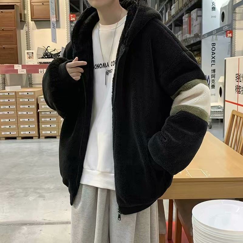 2021 Men’s Thick Lamb Wool Zipper Pullover Coat