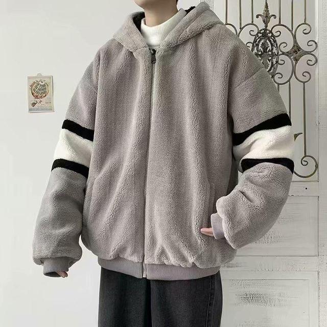 2021 Men’s Thick Lamb Wool Zipper Pullover Coat