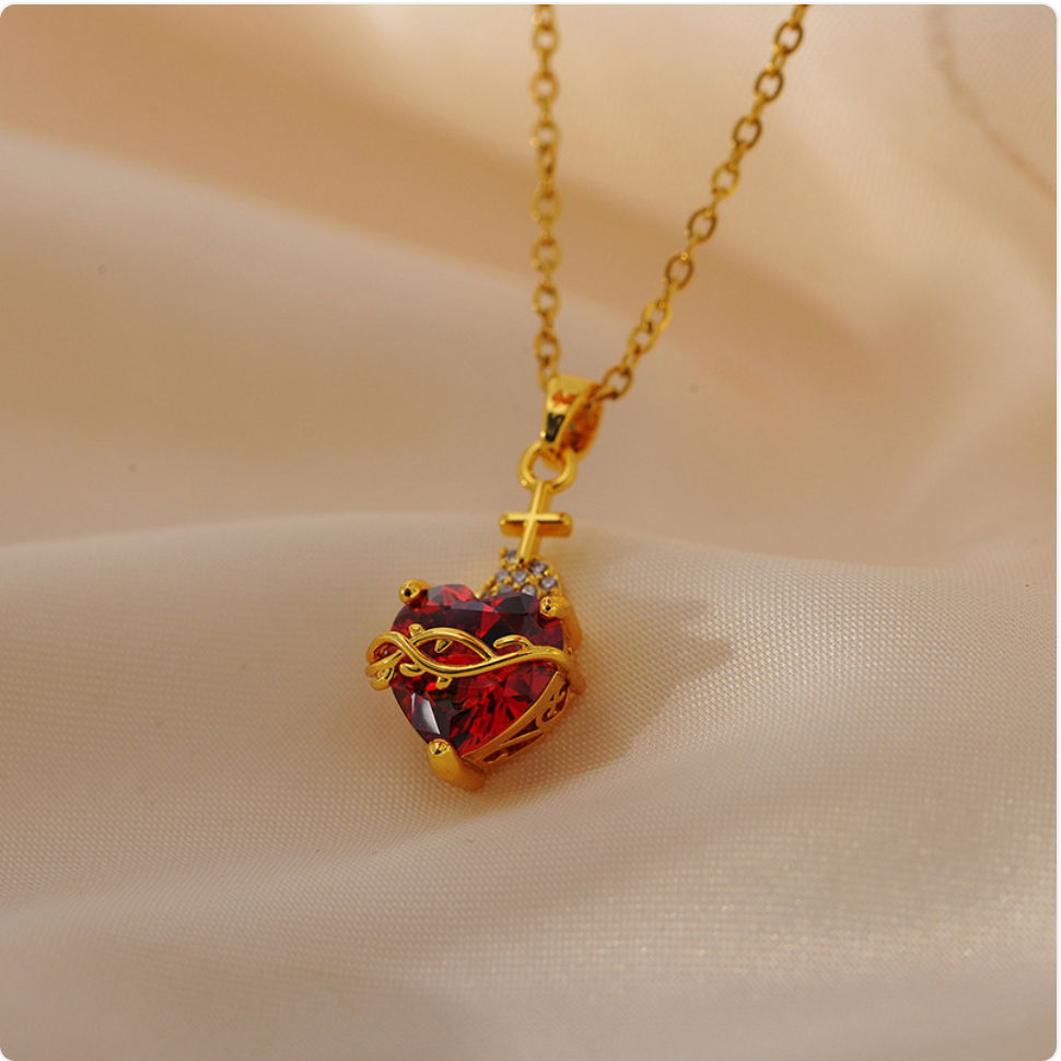 Gold Stainless Steel Love Chain Necklace
