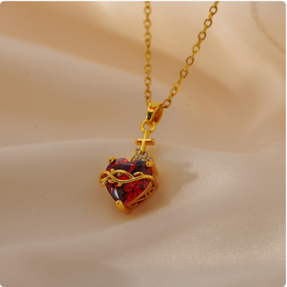 Gold Stainless Steel Love Chain Necklace