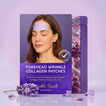 Pack of Forehead Wrinkle Collagen Patches with a woman&