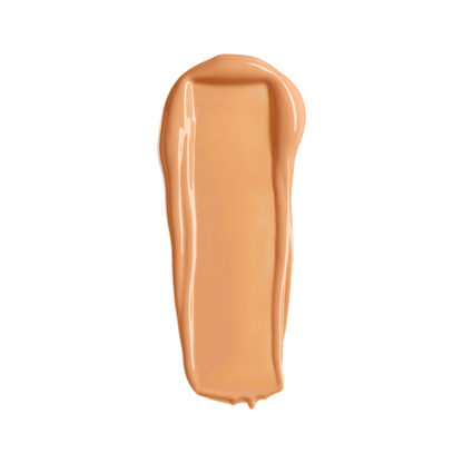 Skin On Skin BB + CC Concealer creamy swatch showcasing its full coverage serum formula on a smooth surface.
