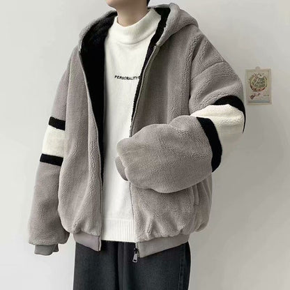 2021 Men’s Thick Lamb Wool Zipper Pullover Coat