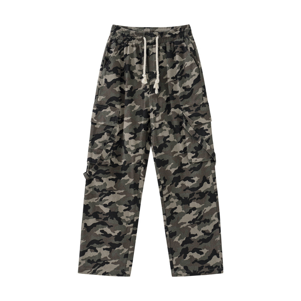High Street Camouflage Wide Leg Workwear Trousers
