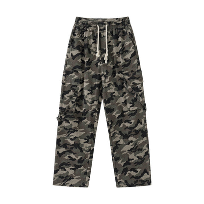 High Street Camouflage Wide Leg Workwear Trousers